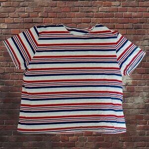 Red, white and blue striped casual t-shirt #stripedtee #vintage #stripes \